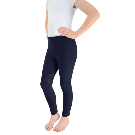 Hy Equestrian Blizzard Children's Softshell Riding Tights #colour_navy