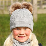 Hy Equestrian Morzine Children's Bobble Hat #colour_grey