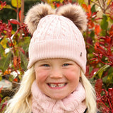 Hy Equestrian Morzine Children's Bobble Hat #colour_blush