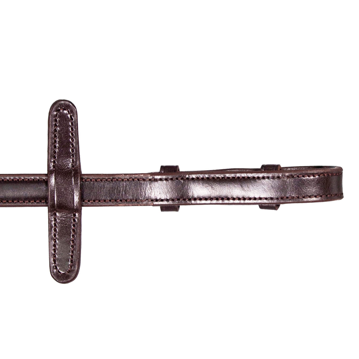 Henry James Xtreme Eventer Hybrid Rubber Reins With Leather Stoppers #Colour_havana-brown