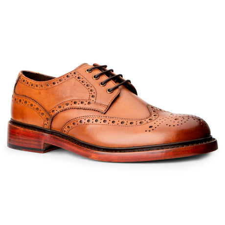 Hoggs of Fife Muirfield Leather Sole Brogues #colour_burnished-tan