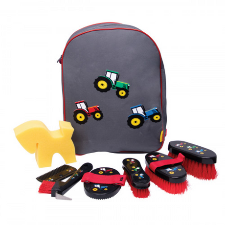 Little Knight Tractor Collection Complete Grooming Kit Rucksack#colour_charcoal-grey-red