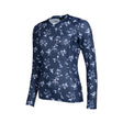HKM Functional shirt -Bloomsbury Fleurs- long sleeve #colour_deep-blue-white