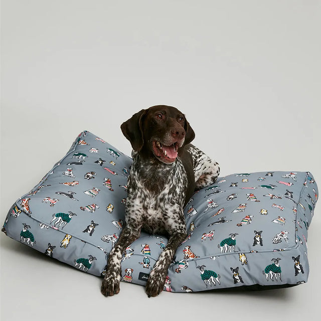 Joules Rainbow Dogs Mattress #colour_grey-dog-print