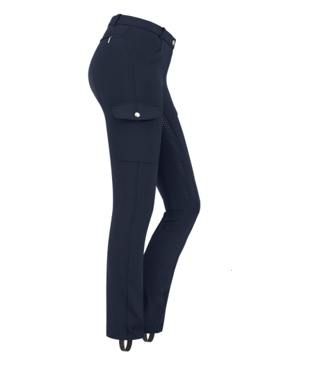 E.L.T Ladies Micro Jodhpur Cargo Silicone Breeches #colour_night-blue