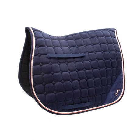 Hy Equestrian On The Bit Saddle Pad #colour_navy-rose-gold