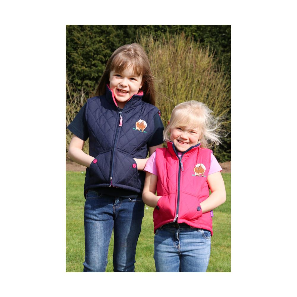 British Country Collection Three Fat Ponies Childrens Gilet