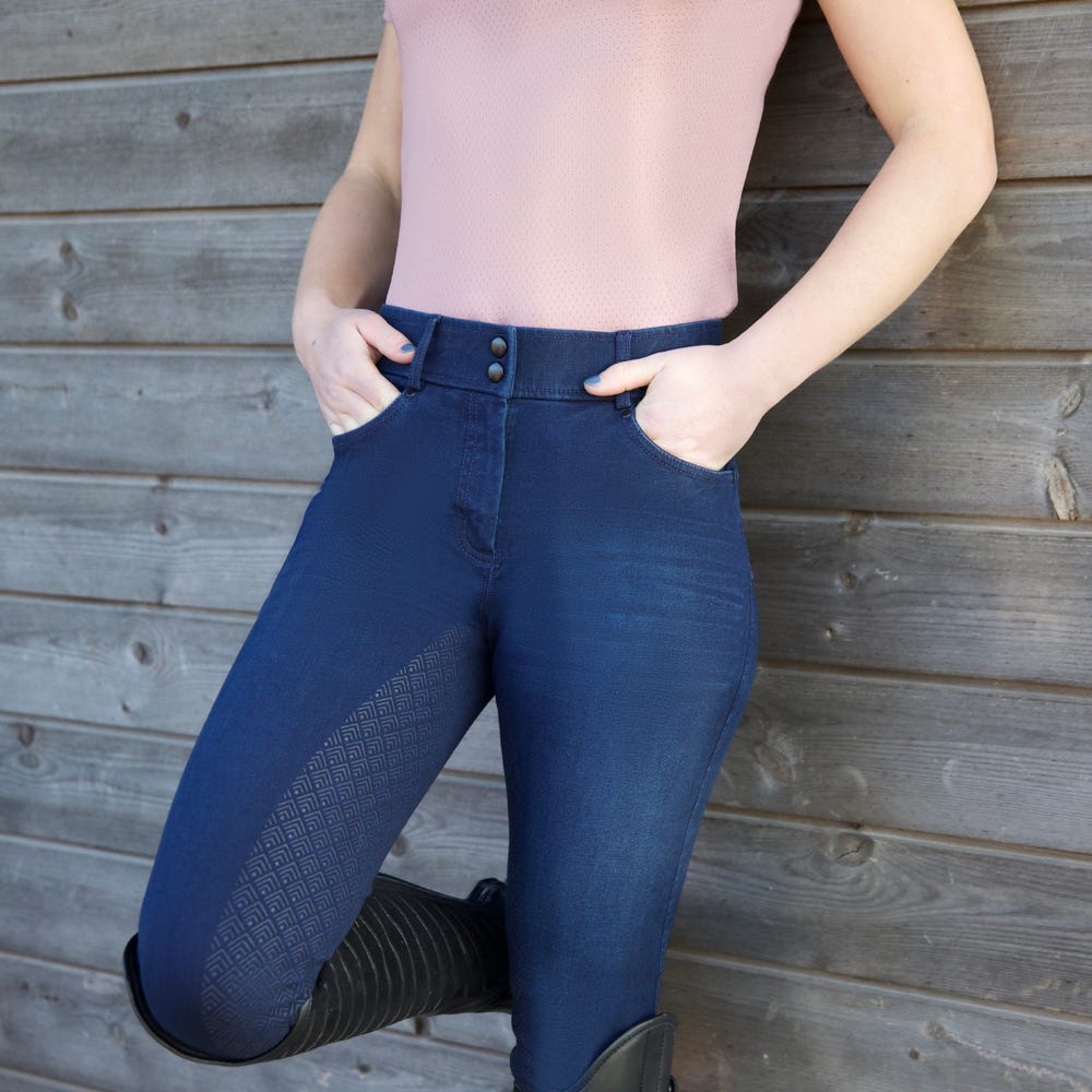 Hy Equestrian Elevate Denim Breeches #colour_dark-blue