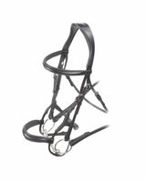 Shires Velociti RAPIDA Rolled Padded Cavesson Bridle #colour_black