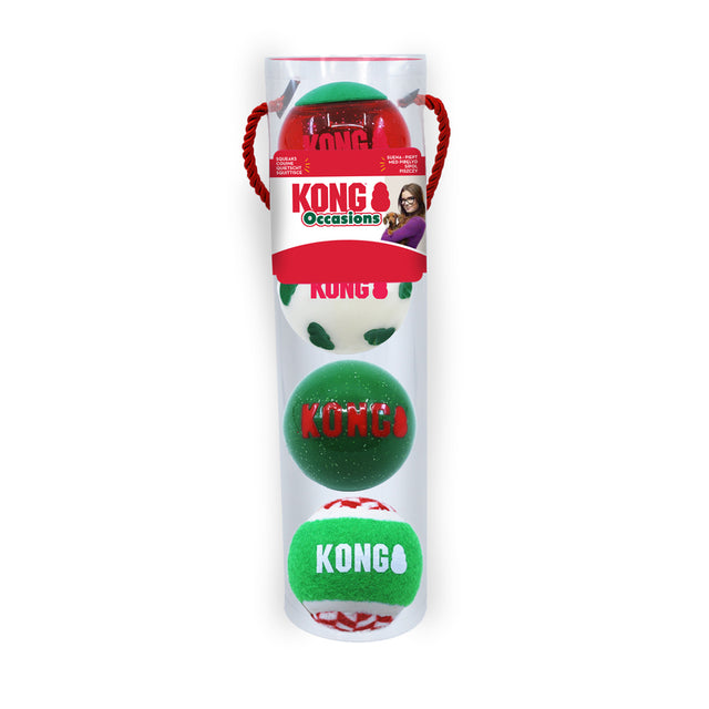 KONG Holiday Occasions Balls Pack of 4