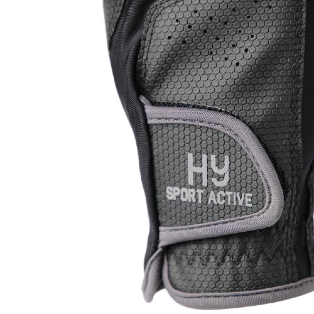 Hy Sport Active Young Rider Riding Gloves #colour_black-pencil-point-grey