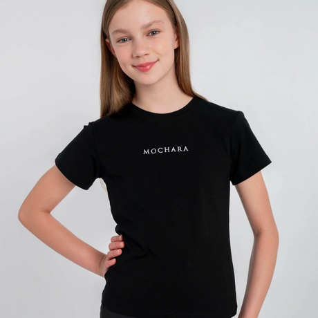 Mochara Childs Premium Cotton Logo T-Shirt #colour_black-white