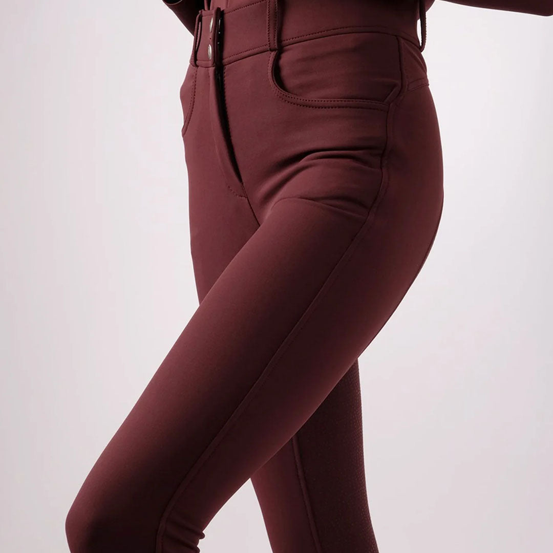 Montar Megan High Waisted Vol 2 Full Grip Riding Breeches #colour_plum
