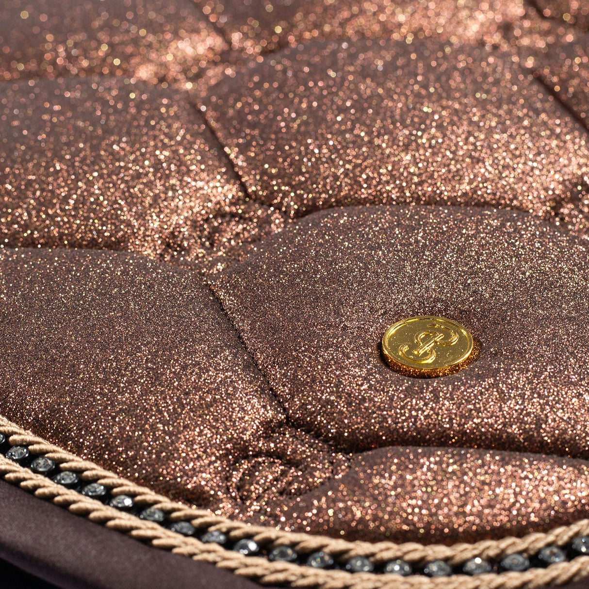 PS of Sweden Sparkly Copper Stardust Dressage Saddle Pad #colour_sparkly-copper