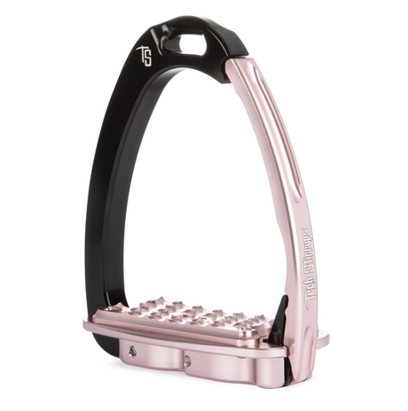 Tech Stirrups Venice Sloped Evo Adult Safety Stirrups #colour_black-pink