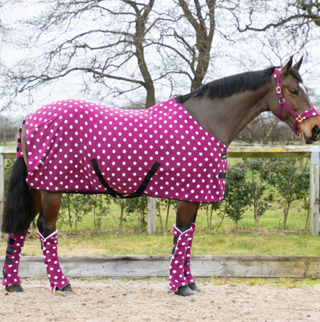 Supreme Products Dotty Fleece Rug #colour_magical-mulberry