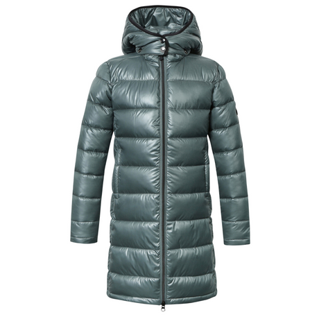 Covalliero Childrens Quilted Long Coat #colour_jade-green