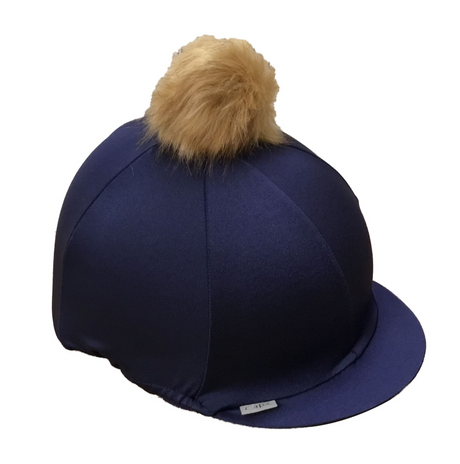 Capz Pom Pom Lycra Hat Cover #colour_navy-ash-brown