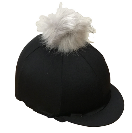 Capz Pom Pom Lycra Hat Cover #colour_black-grey