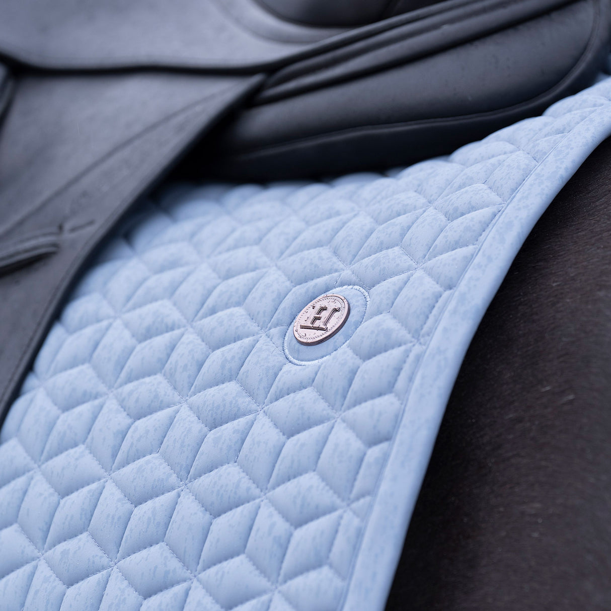 HV Polo Essential Dressage Saddle Pad #colour_dark-mist-blue