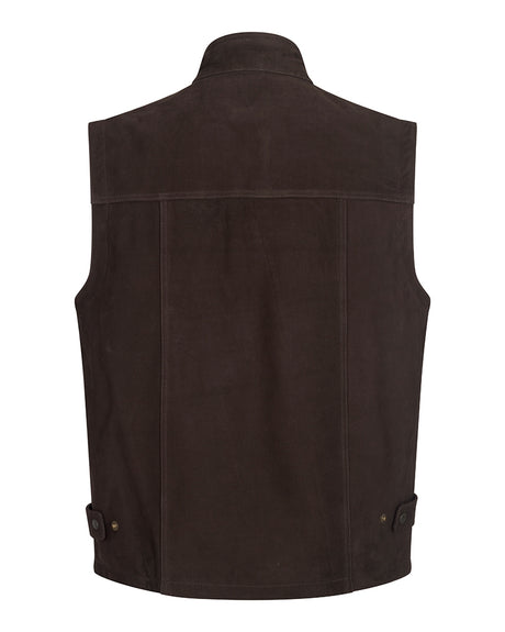 Hoggs of Fife Lomond II Men's Leather Waistcoat #colour_chocolate