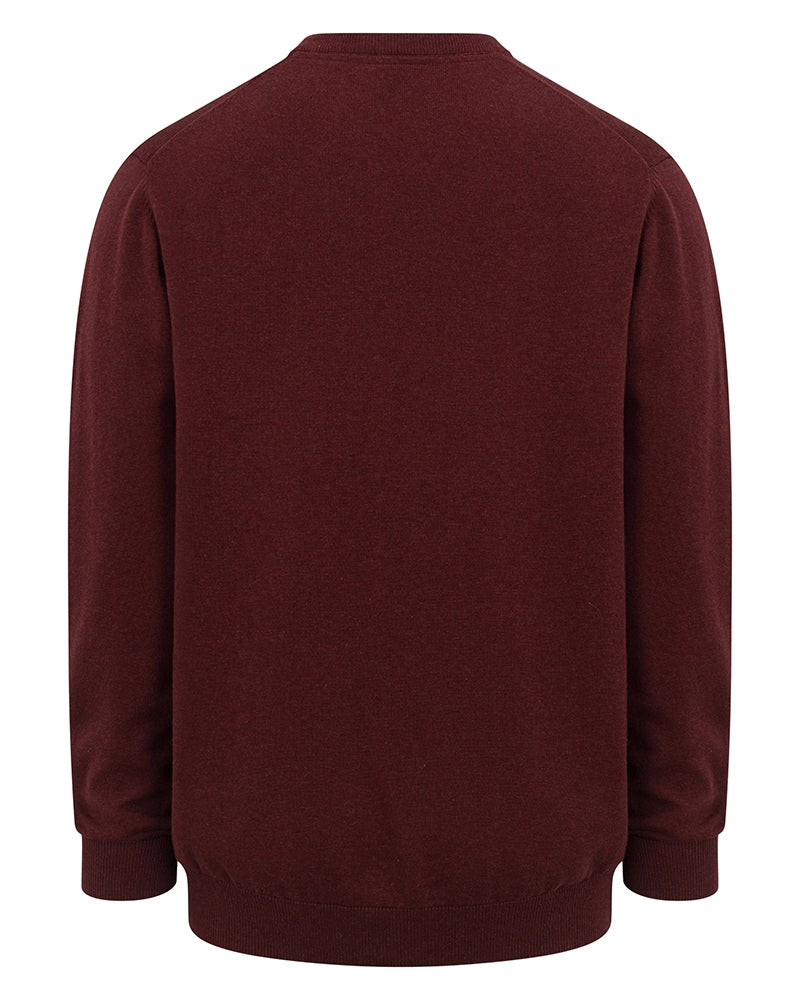 Hoggs of Fife Stirling II V Neck Pullover #colour_berry-red