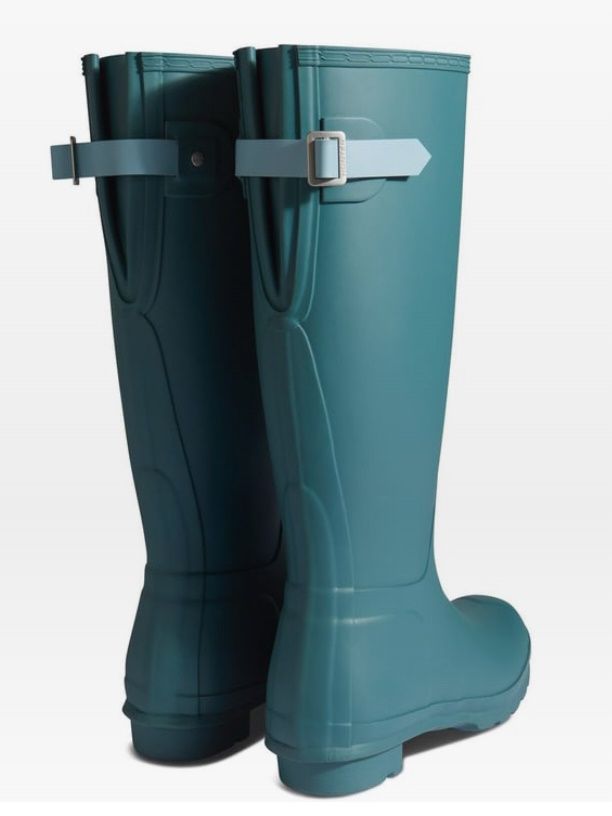 Hunter Original Tall Back Adjustable Women's Wellington Boots #colour_blue