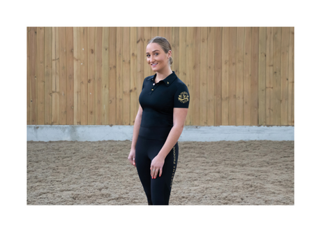 Supreme Products Active Show Rider Polo Shirt #colour_black-gold