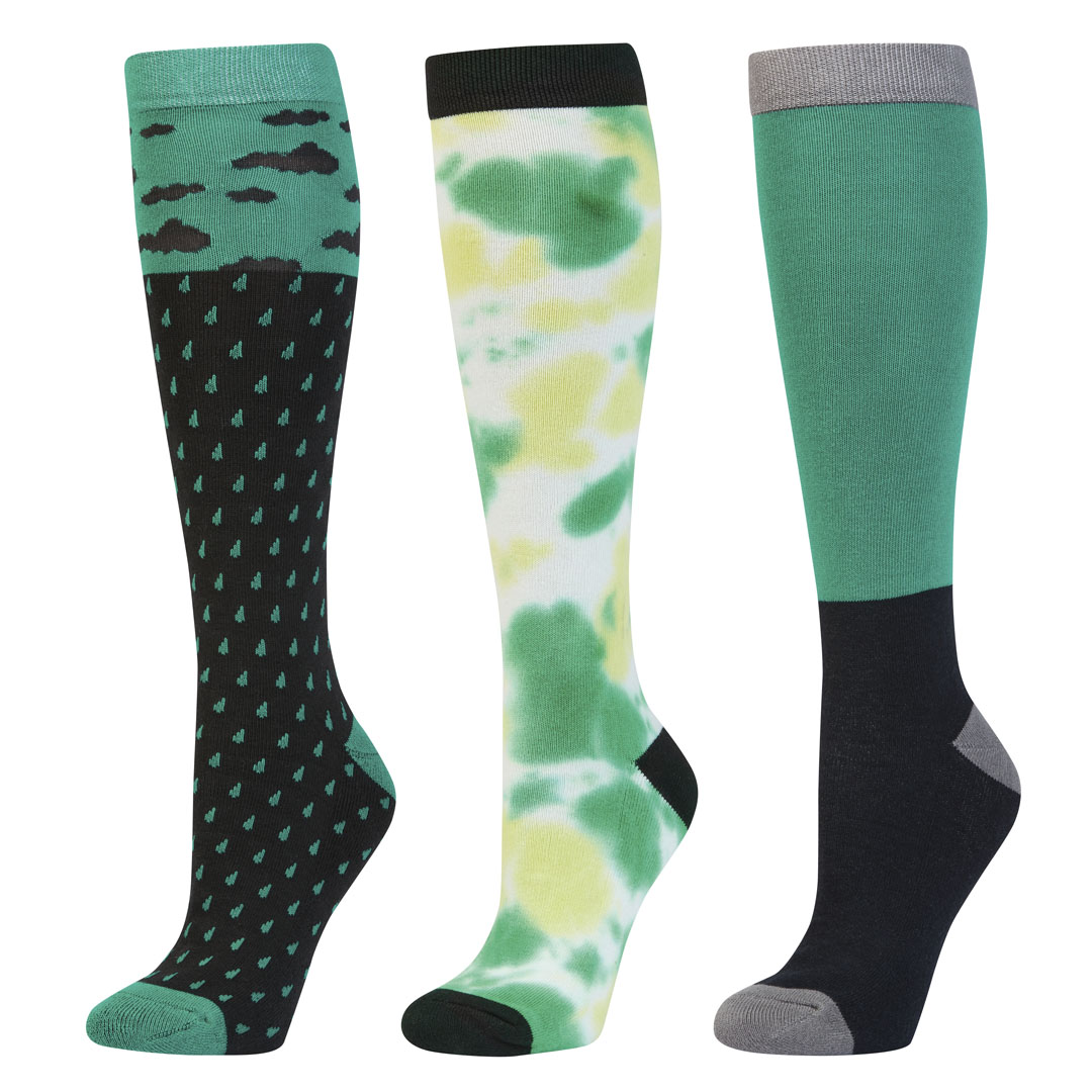 Dublin Patterned Riding Socks #colour_emerald-clouds