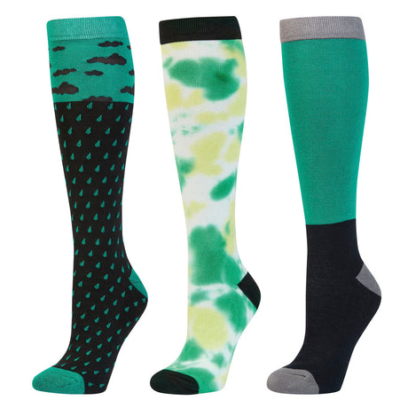 Dublin Patterned Riding Socks #colour_emerald-clouds