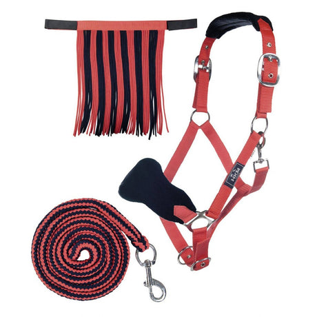 HKM Head Collar & Lead Rope with Snap Hook & Fly Fringe