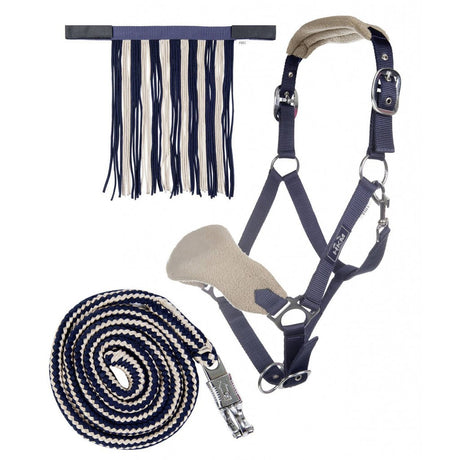 HKM Head Collar & Lead Rope with Panic Hook & Fly Fringe