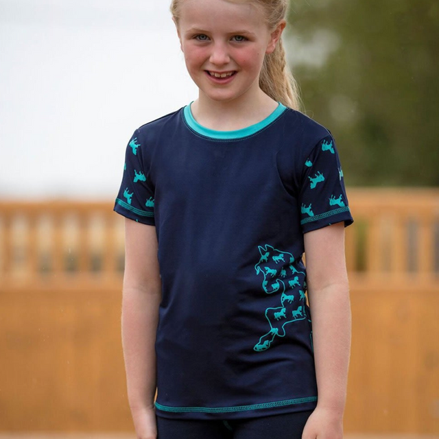 Mark Todd Kid's Short Sleeve Tee #colour_navy-aqua