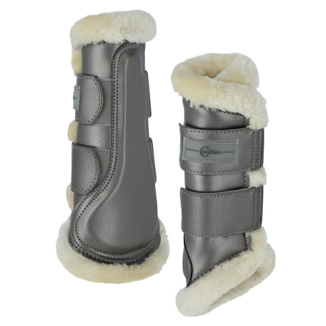 Covalliero Fleeced Lined Brushing Boots #colour_silver