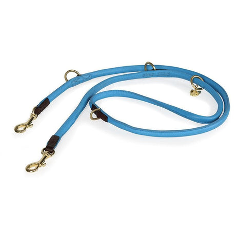 Shires Digby & Fox Rolled Leather Training Lead #colour_blue