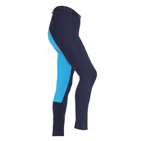 Shires Wessex Two Tone Jodhpurs Maids #colour_navy-turquoise