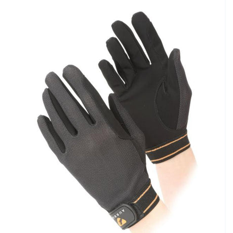 Shires Aubrion Children's Mesh Riding Gloves #colour_black