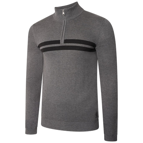 Dare2b Elite Unite Us 1/4 Zip Knitted Sweater #colour_charcoal-grey-black