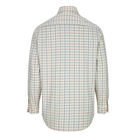 Hoggs of Fife Ambassador Men's Premier Tattersall Shirt #colour_ivory-navy