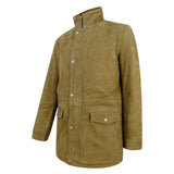 Hoggs of Fife Dunkeld Men's Leather Field Jacket #colour_khaki