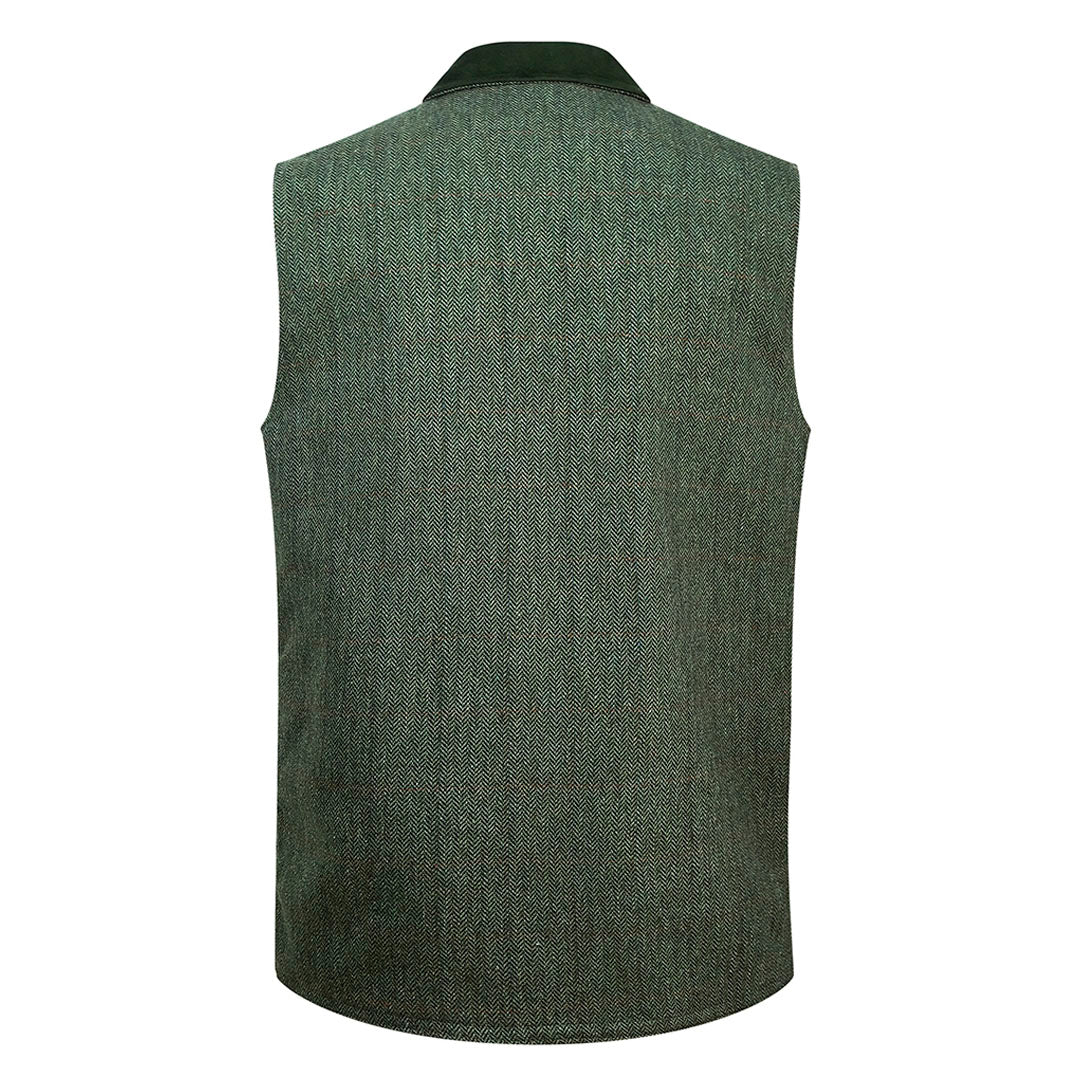 Hoggs of Fife Helmsdale Tweed Men's Waistcoat #colour_green