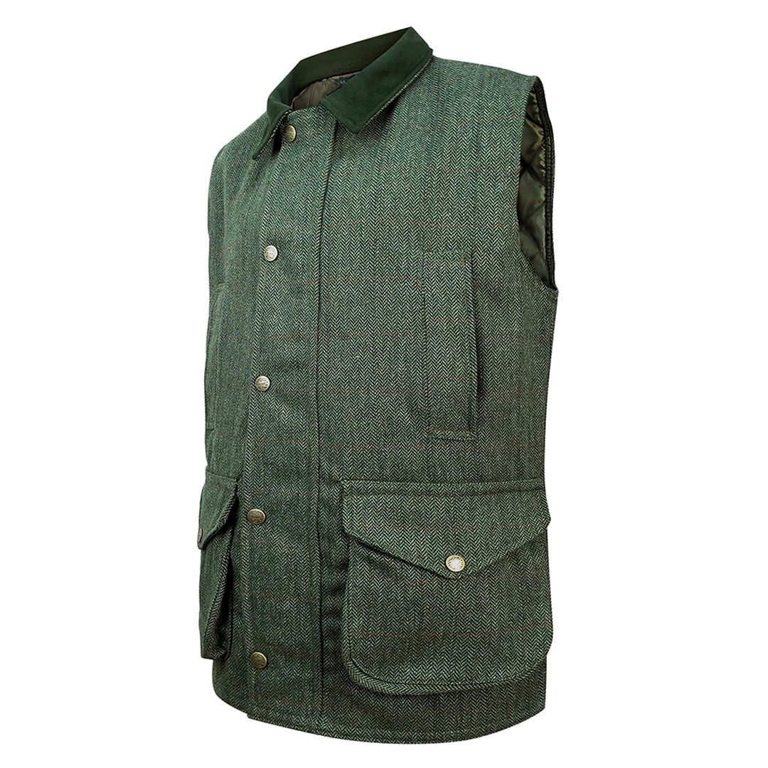 Hoggs of Fife Helmsdale Tweed Men's Waistcoat #colour_green