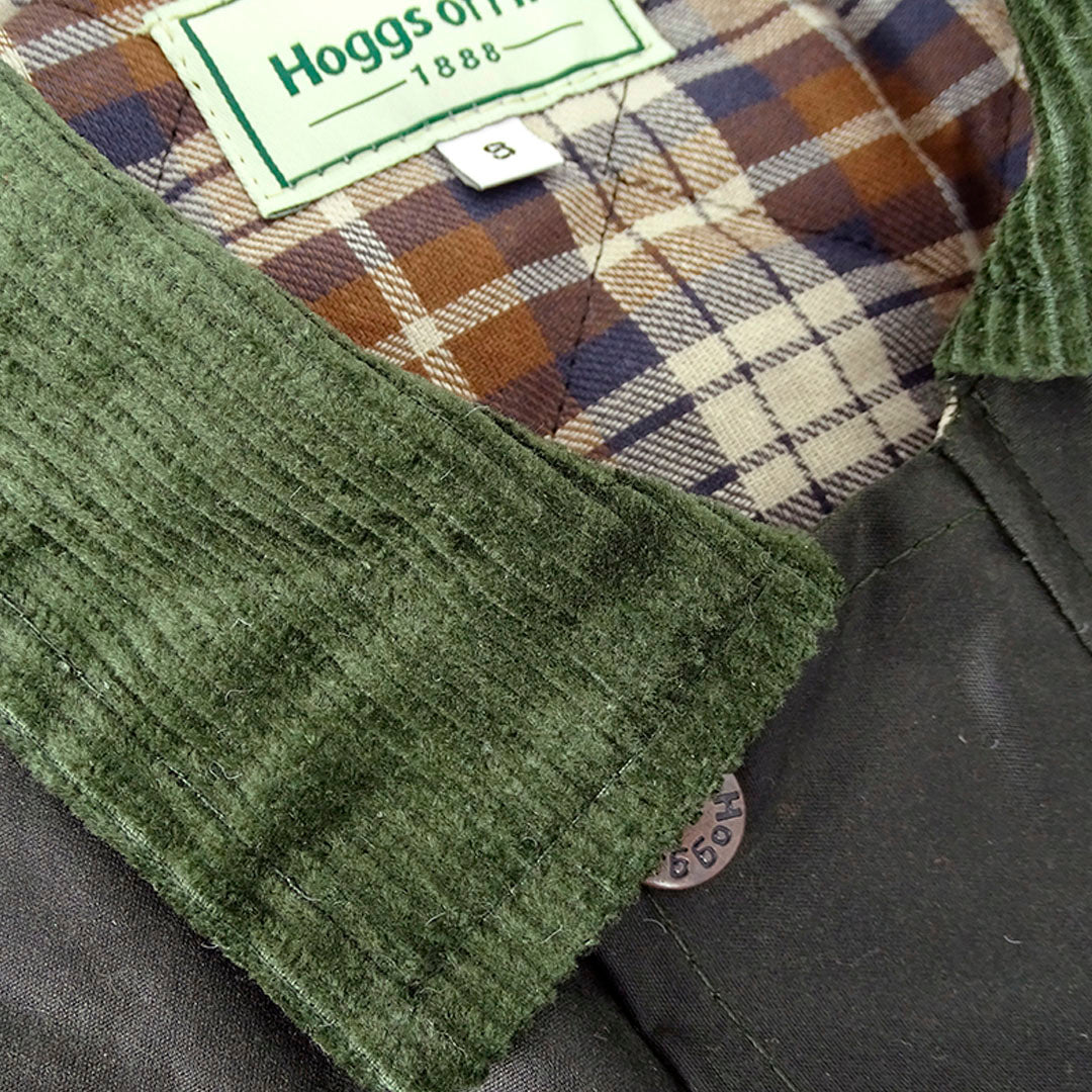 Hoggs of Fife Men's Padded Waxed Waistcoat #colour_olive