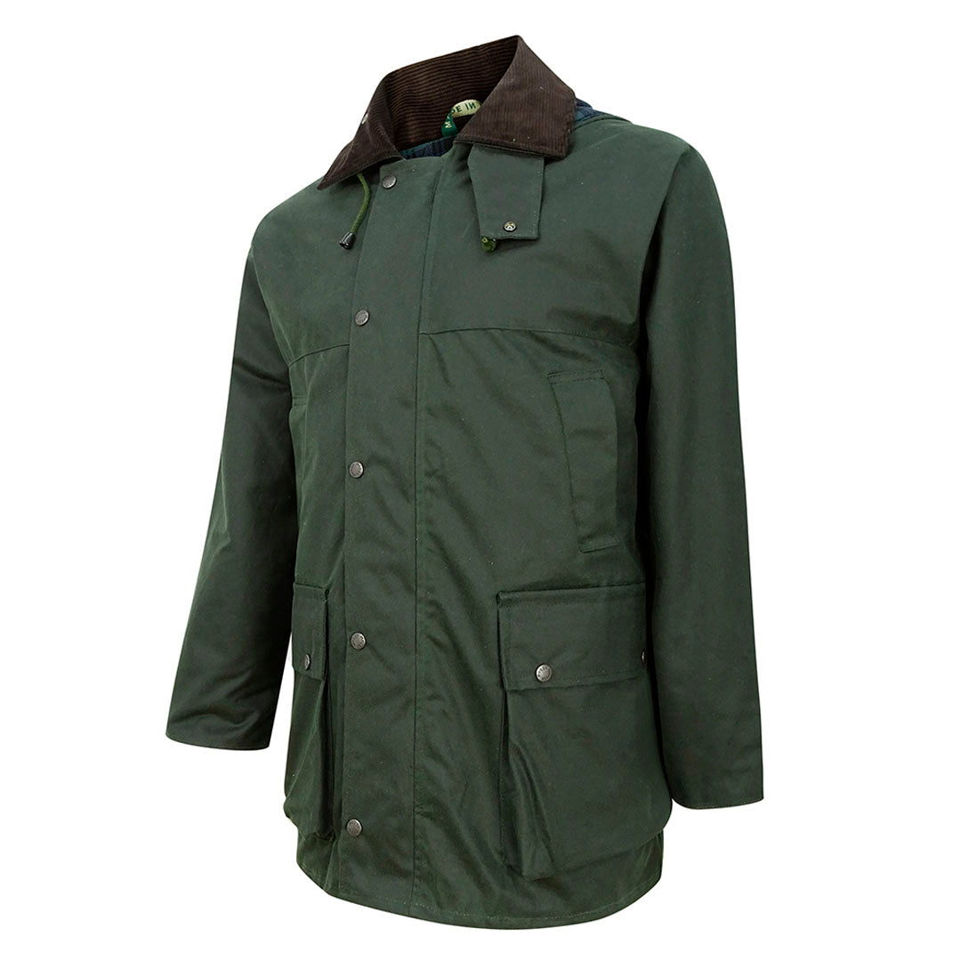Hoggs of Fife Men's Padded Wax Jacket #colour_olive