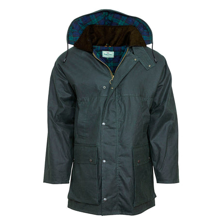 Hoggs of Fife Men's Padded Wax Jacket #colour_olive
