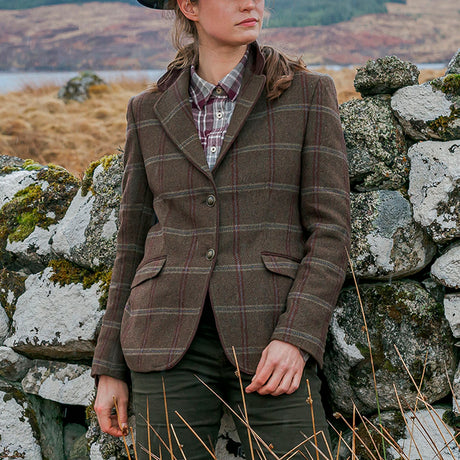 Hoggs of Fife Musselburgh Ladies Tweed Hacking Jacket #colour_bracken-tweed