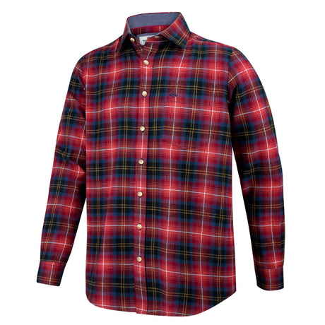 Hoggs of Fife Pitmedden Men's Flannel Check Shirt #colour_rust-check