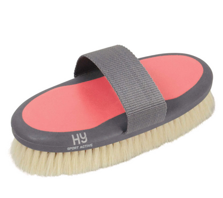 Hy Sport Active Goat Hair Body Brush #colour_coral-rose