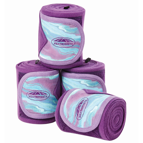 Weatherbeeta Marble Fleece Bandages #colour_purple-swirl-marble-print