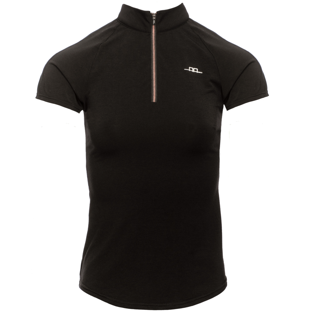 Horseware Ireland Cleancool Half Zip Ladies Short Sleeve Top #colour_black